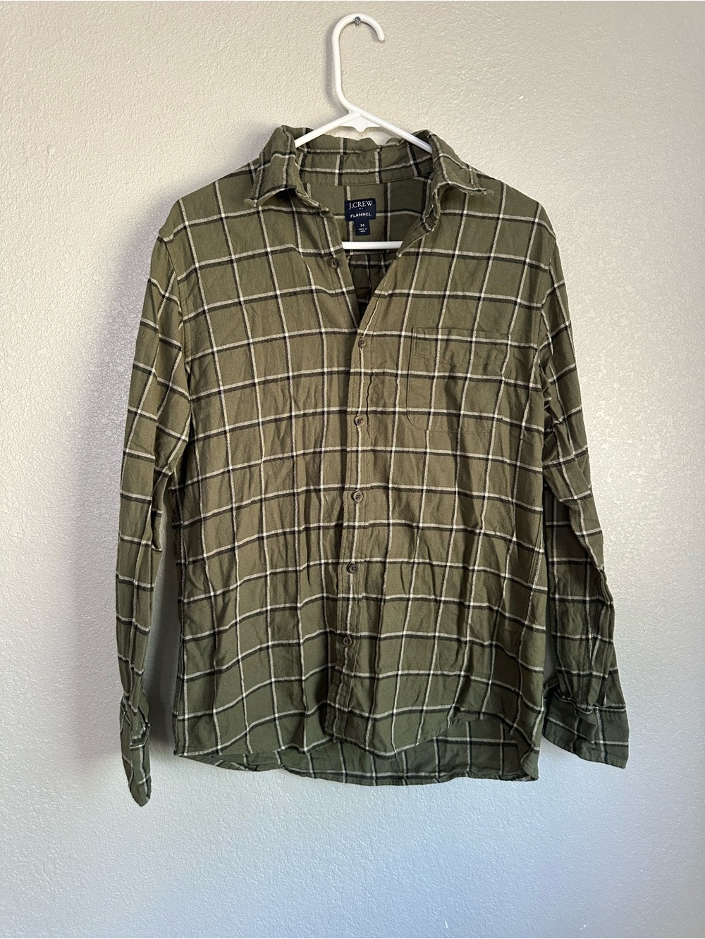 J.Crew Green Plaid Button Down Long Sleeve Collared Top